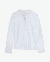 Load image into Gallery viewer, Yerse Woven Frill detail jersey shirt White
