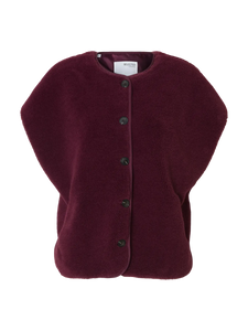 Selected Femme Milla teddy fleece vest Bergundy Fig