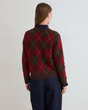 Load image into Gallery viewer, Yerse Argyle jumper Chocolate Red
