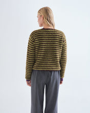 Load image into Gallery viewer, Compañia Fantastica Striped cardigan chocolate Olive
