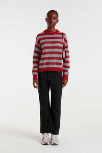 Compañia Fantastica striped cosy knit Ruby Grey