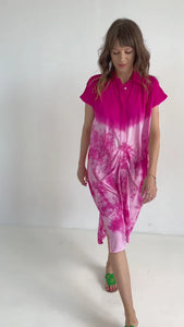 Chico Soleil Yuna Tie dye shirt dress Pink