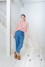 Load image into Gallery viewer, Bonté Anais frill graphic print blouse Flamingo/White
