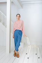 Load image into Gallery viewer, Bonté Anais frill graphic print blouse Flamingo/White

