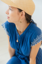 Load image into Gallery viewer, Bonté Ava embroidered cap sleeve dress French Blue
