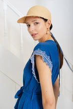 Load image into Gallery viewer, Bonté Ava embroidered cap sleeve dress French Blue
