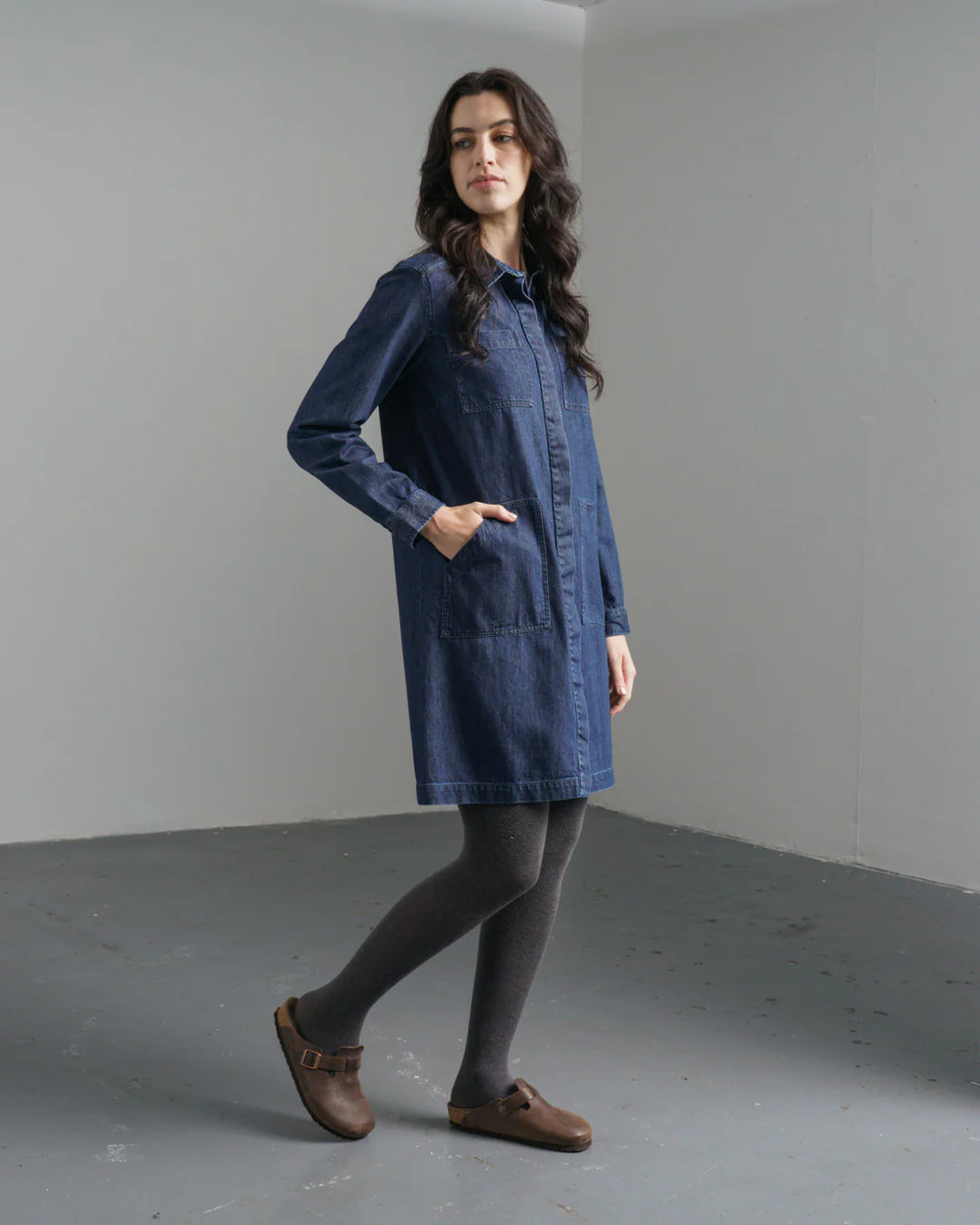 Bibico Ocean utilitarian shirt dress Denim