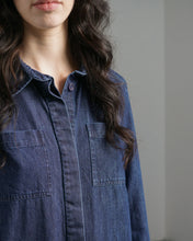 Load image into Gallery viewer, Bibico Ocean utilitarian shirt dress Denim
