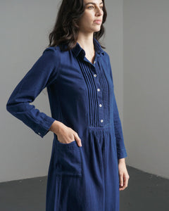 Bibico Jack textured denim shirt dress Indigo
