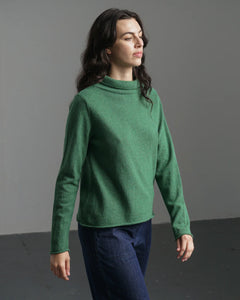 Bibico Aria roll neck merino lambswool jumper Mid Green