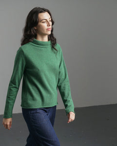Bibico Aria roll neck merino lambswool jumper Mid Green
