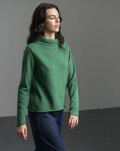 Bibico Aria roll neck merino lambswool jumper Mid Green