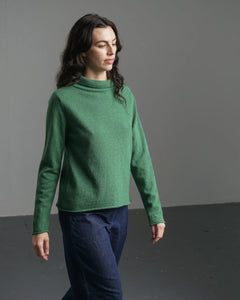Bibico Aria roll neck merino lambswool jumper Mid Green