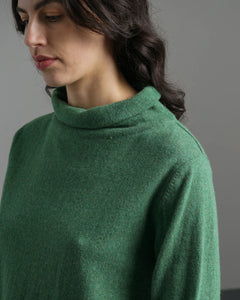 Bibico Aria roll neck merino lambswool jumper Mid Green