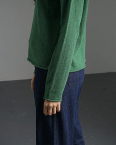 Bibico Aria roll neck merino lambswool jumper Mid Green