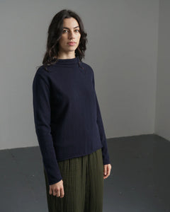 Bibico Aria roll neck merino lambswool jumper Navy