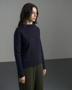 Bibico Aria roll neck merino lambswool jumper Navy