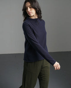 Bibico Aria roll neck merino lambswool jumper Navy