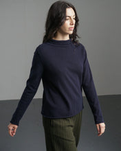 Load image into Gallery viewer, Bibico Aria roll neck merino lambswool jumper Navy
