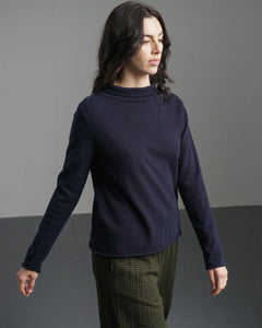 Bibico Aria roll neck merino lambswool jumper Navy