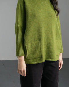 Bibico Adela merino lambswool roll neck Moss