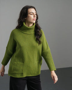 Bibico Adela merino lambswool roll neck Moss