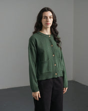 Load image into Gallery viewer, Bibico Mira cropped merino lambswool cardigan Rosemary
