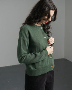 Bibico Mira cropped merino lambswool cardigan Rosemary