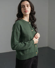 Load image into Gallery viewer, Bibico Mira cropped merino lambswool cardigan Rosemary
