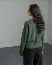 Load image into Gallery viewer, Bibico Mira cropped merino lambswool cardigan Rosemary
