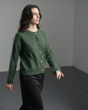 Load image into Gallery viewer, Bibico Mira cropped merino lambswool cardigan Rosemary
