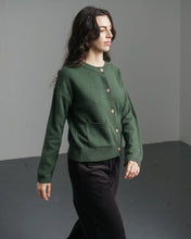 Load image into Gallery viewer, Bibico Mira cropped merino lambswool cardigan Rosemary
