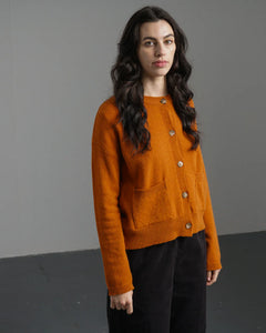 Bibico Mira cropped merino lambswool cardigan Oxide