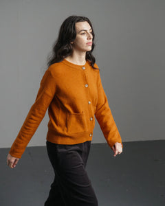 Bibico Mira cropped merino lambswool cardigan Oxide