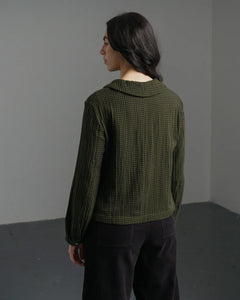 Bibico Jolene Gingham check shirt Olive