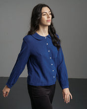 Load image into Gallery viewer, Bibico Jolene gingham textured check shirt Petrol
