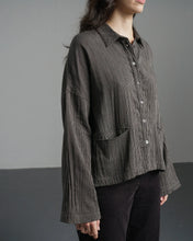 Load image into Gallery viewer, Bibico Anya painters shirt Grey Pinstripe
