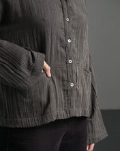 Load image into Gallery viewer, Bibico Anya painters shirt Grey Pinstripe
