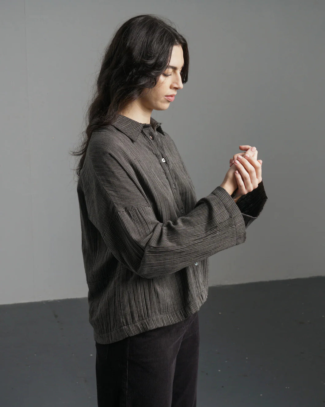 Bibico Anya painters shirt Grey Pinstripe