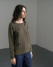 Load image into Gallery viewer, Bibibo Sailor pocket detail top Navy &amp; Chartreuse
