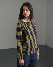 Load image into Gallery viewer, Bibibo Sailor pocket detail top Navy &amp; Chartreuse
