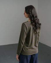 Load image into Gallery viewer, Bibibo Sailor pocket detail top Navy &amp; Chartreuse
