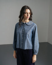 Load image into Gallery viewer, Bibico Jolene peter pan collar shirt Chambray
