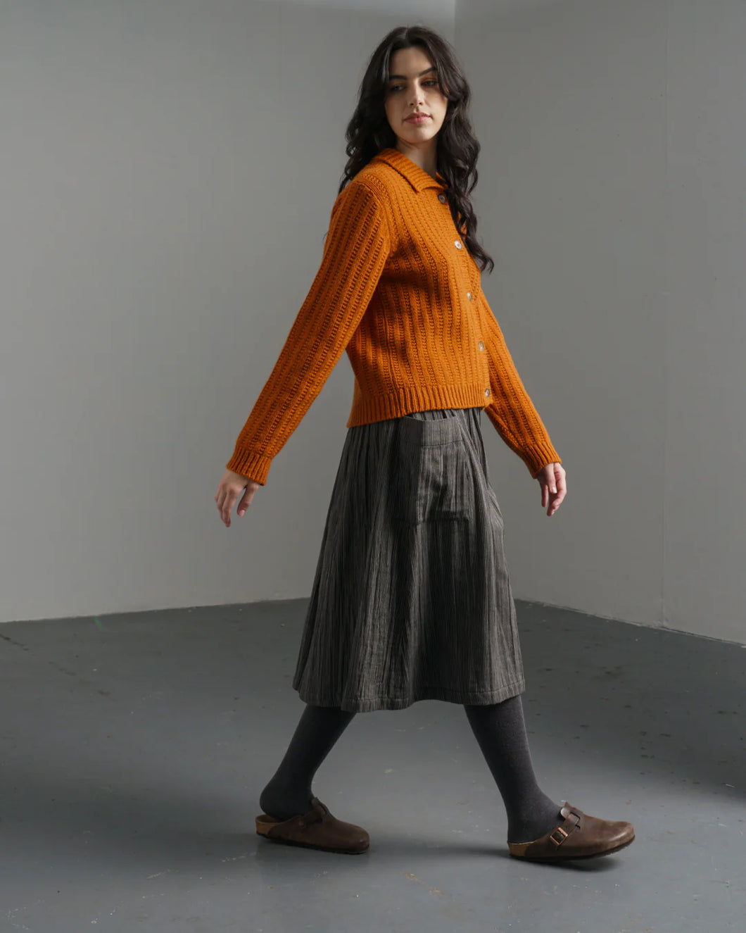 Bibico Nora pinstripe skirt Black Grey pinstripe