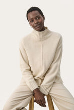 Load image into Gallery viewer, Part Two Lilye seam detail high neck jumper Birch
