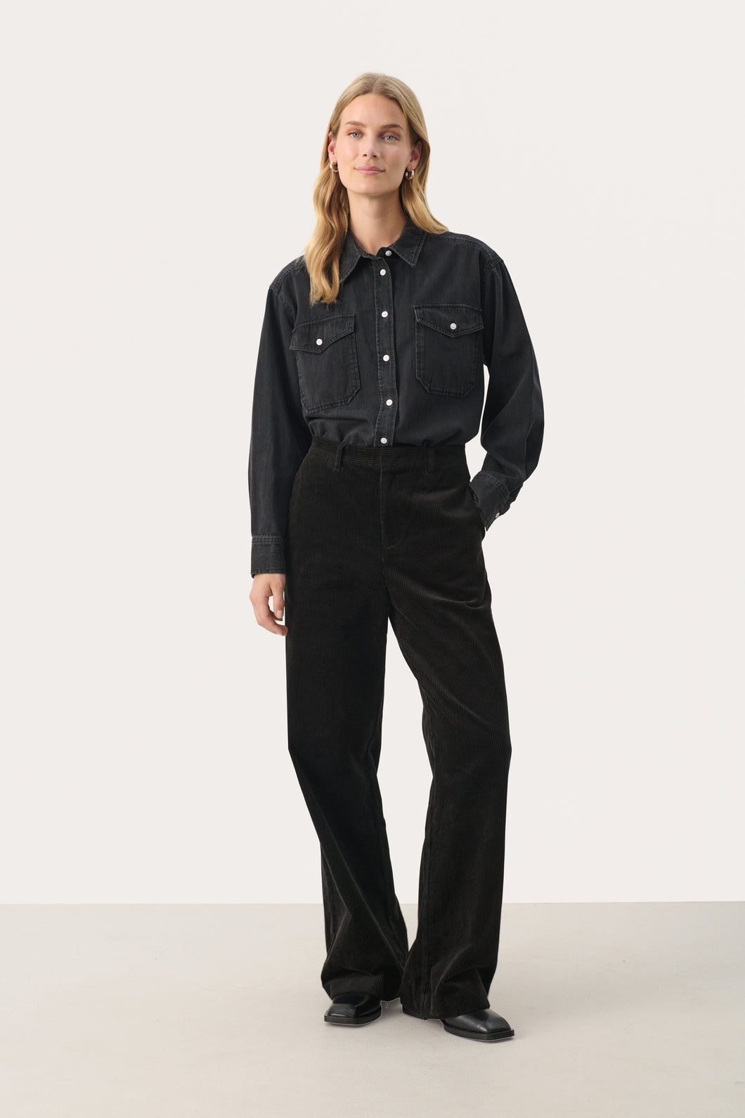 Part Two Clarisse corduroy trousers Black