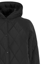 Load image into Gallery viewer, Ichi Hansa quilted hooded coat Black
