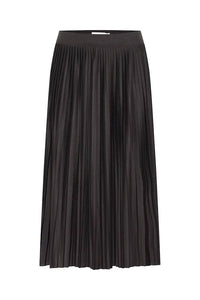 Ichi Wimsy pleated knitted skirt Black