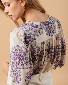 Grace & Mila Manoline garland print shirt Lilac