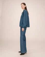Load image into Gallery viewer, Grace &amp; Mila Salsa denim ruffle shirt Medium Blue
